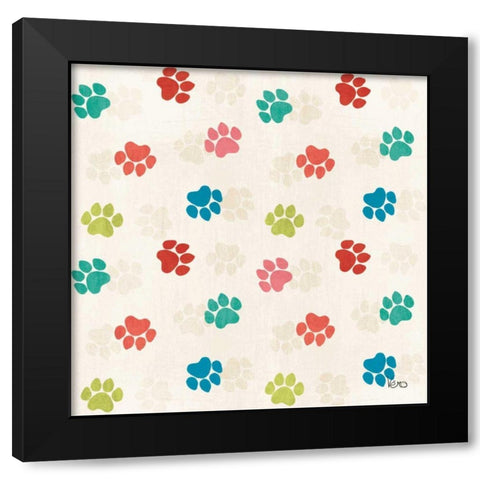 Otomi Cats Step 05A Black Modern Wood Framed Art Print by Charron, Veronique