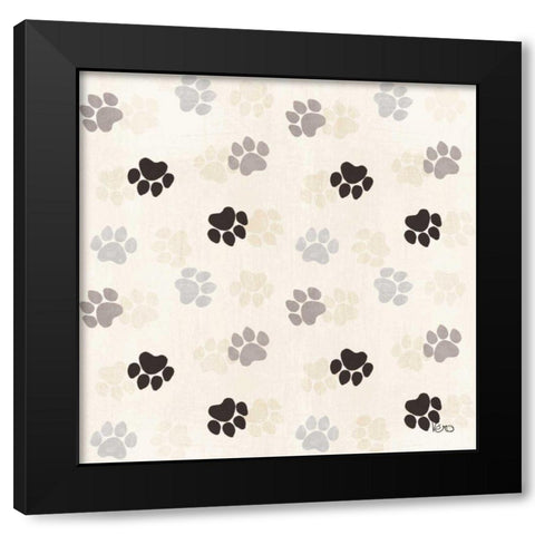 Otomi Cats Step 05A Neutral Black Modern Wood Framed Art Print with Double Matting by Charron, Veronique