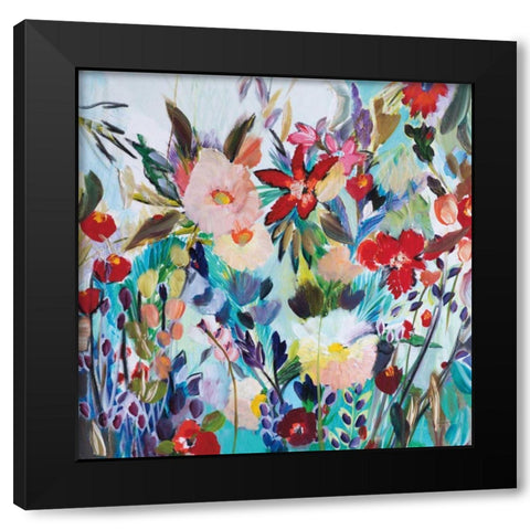 Magic Garden Black Modern Wood Framed Art Print by Davis, Joan E.