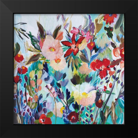 Magic Garden Black Modern Wood Framed Art Print by Davis, Joan E.