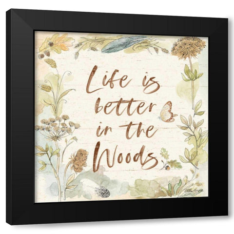 Woodland Wreath V Black Modern Wood Framed Art Print with Double Matting by Grove, Beth
