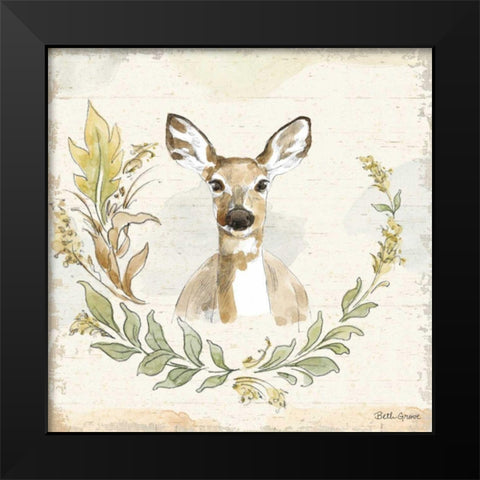 Woodland Wreath VII Black Modern Wood Framed Art Print by Grove, Beth