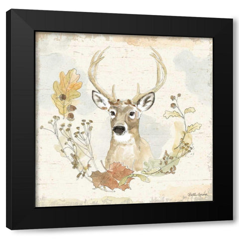 Woodland Wreath VIII Black Modern Wood Framed Art Print by Grove, Beth