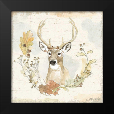 Woodland Wreath VIII Black Modern Wood Framed Art Print by Grove, Beth