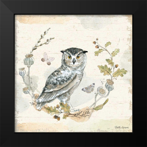 Woodland Wreath IX Black Modern Wood Framed Art Print by Grove, Beth