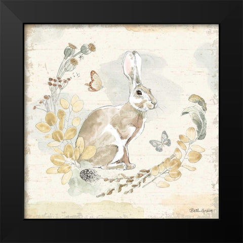 Woodland Wreath X Black Modern Wood Framed Art Print by Grove, Beth