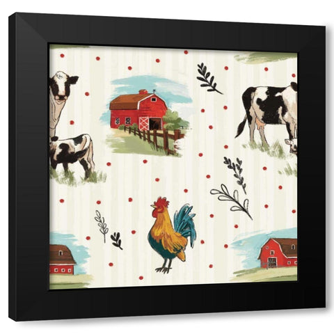 Farm Life Step 01 Black Modern Wood Framed Art Print with Double Matting by Penner, Janelle