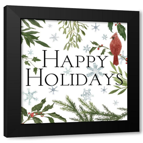 Peace and Joy cardinal III Black Modern Wood Framed Art Print with Double Matting by Miller, Sara Zieve