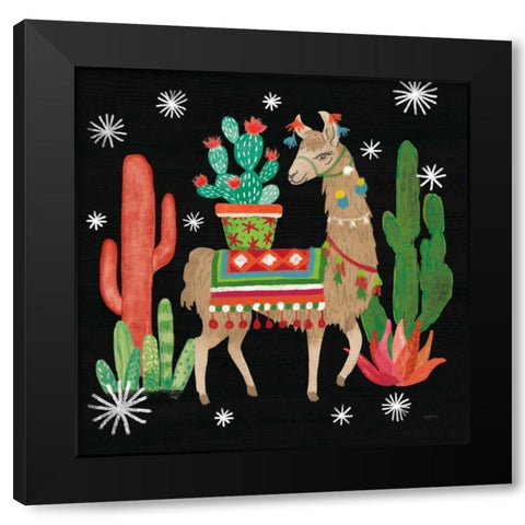 Lovely Llamas III Christmas Black Black Modern Wood Framed Art Print with Double Matting by Urban, Mary