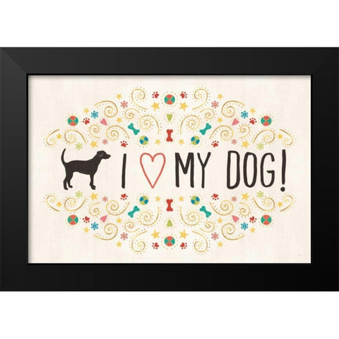 Otomi Dogs I Black Modern Wood Framed Art Print by Charron, Veronique