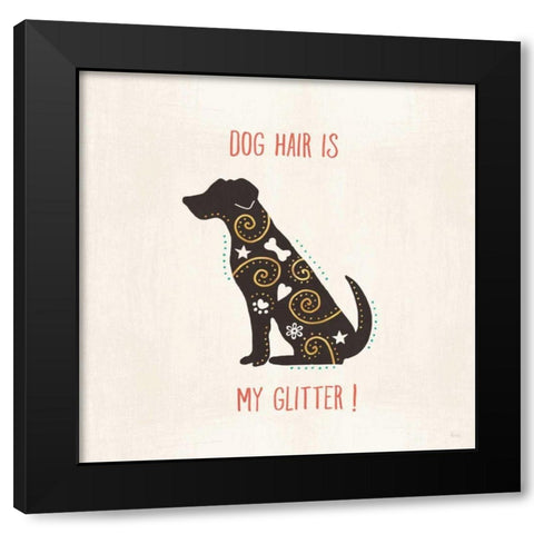 Otomi Dogs V Black Modern Wood Framed Art Print by Charron, Veronique