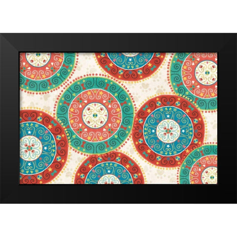 Otomi Dogs VI Black Modern Wood Framed Art Print by Charron, Veronique