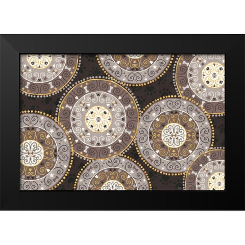 Otomi Dogs VI Dark Neutral Black Modern Wood Framed Art Print by Charron, Veronique