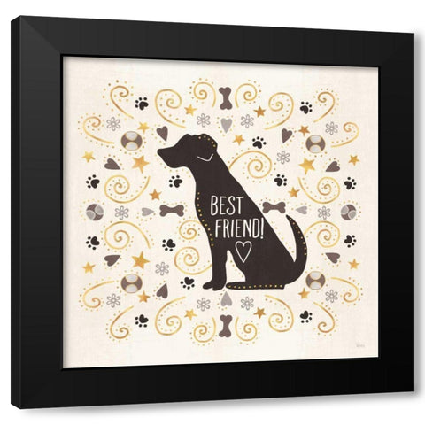 Otomi Dogs III Neutral Black Modern Wood Framed Art Print by Charron, Veronique