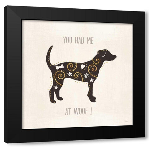 Otomi Dogs IV Neutral Black Modern Wood Framed Art Print by Charron, Veronique