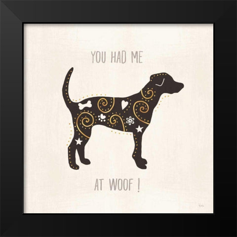 Otomi Dogs IV Neutral Black Modern Wood Framed Art Print by Charron, Veronique