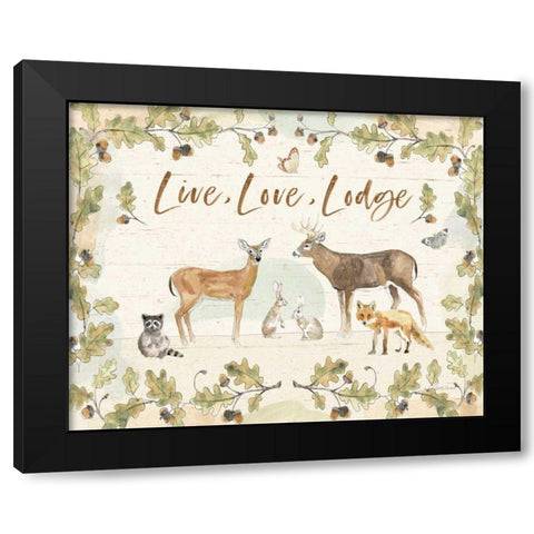 Woodland Wreath IV v2 Black Modern Wood Framed Art Print with Double Matting by Grove, Beth