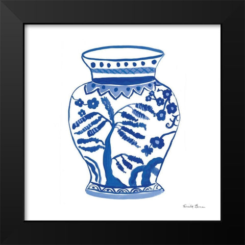 Chinoiserie IV Black Modern Wood Framed Art Print by Zaman, Farida