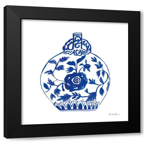 Chinoiserie V Black Modern Wood Framed Art Print with Double Matting by Zaman, Farida