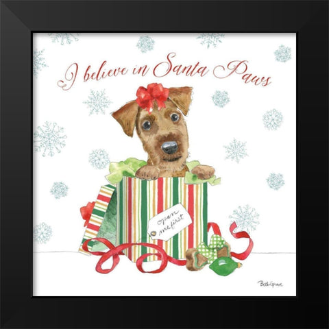 Holiday Paws II Black Modern Wood Framed Art Print by Grove, Beth