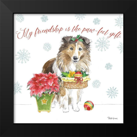 Holiday Paws III Black Modern Wood Framed Art Print by Grove, Beth