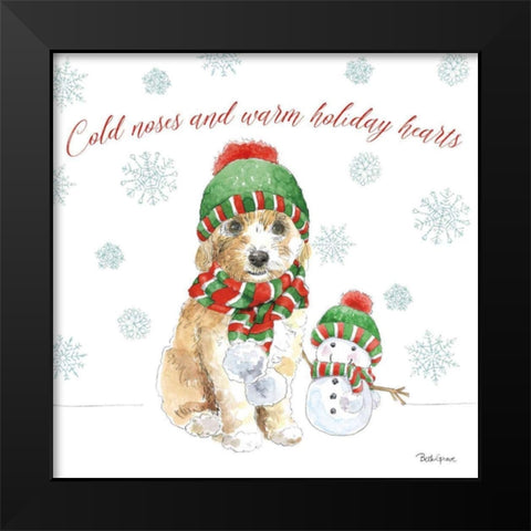 Holiday Paws IV Black Modern Wood Framed Art Print by Grove, Beth