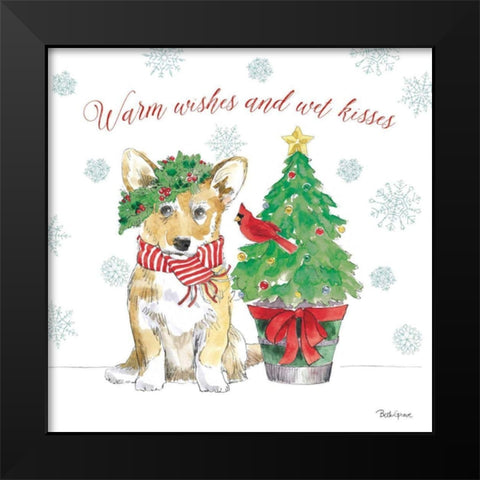 Holiday Paws V Black Modern Wood Framed Art Print by Grove, Beth