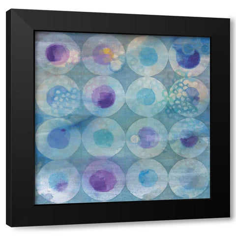 Touching Circles II Black Modern Wood Framed Art Print with Double Matting by Nai, Danhui