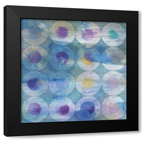 Touching Circles III Black Modern Wood Framed Art Print with Double Matting by Nai, Danhui