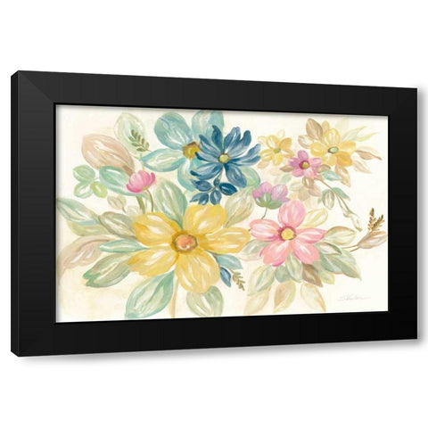 June Bloom Black Modern Wood Framed Art Print with Double Matting by Vassileva, Silvia