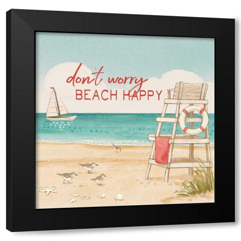 Beach Time III Black Modern Wood Framed Art Print with Double Matting by Penner, Janelle