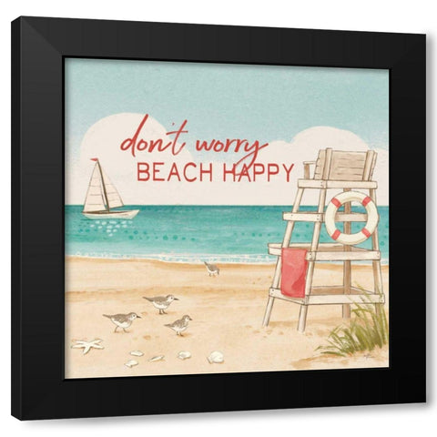 Beach Time III Black Modern Wood Framed Art Print by Penner, Janelle