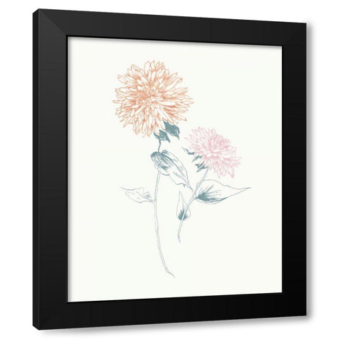 Flowers on White IV Contemporary Black Modern Wood Framed Art Print with Double Matting by Wild Apple Portfolio