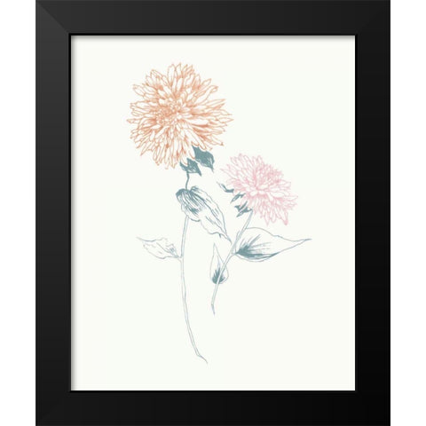Flowers on White IV Contemporary Black Modern Wood Framed Art Print by Wild Apple Portfolio
