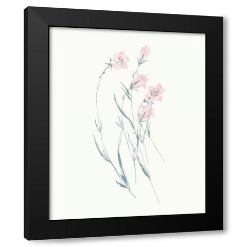 Flowers on White V Contemporary Black Modern Wood Framed Art Print by Wild Apple Portfolio