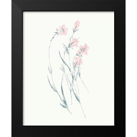 Flowers on White V Contemporary Black Modern Wood Framed Art Print by Wild Apple Portfolio