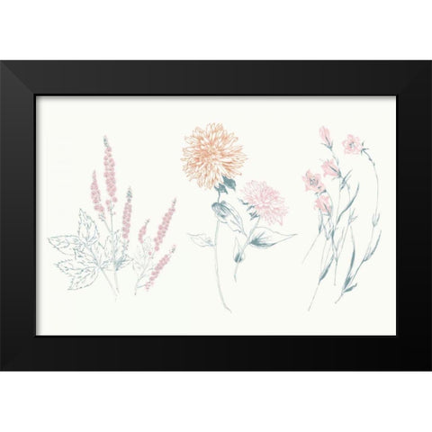 Flowers on White VIII Contemporary Black Modern Wood Framed Art Print by Wild Apple Portfolio
