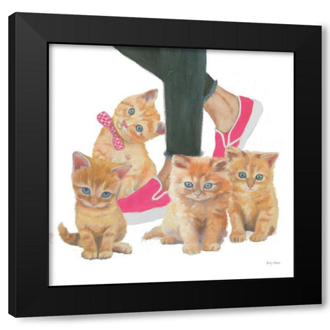 Cutie Kitties I Black Modern Wood Framed Art Print with Double Matting by Adams, Emily