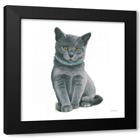 Cutie Kitties VI Black Modern Wood Framed Art Print with Double Matting by Adams, Emily