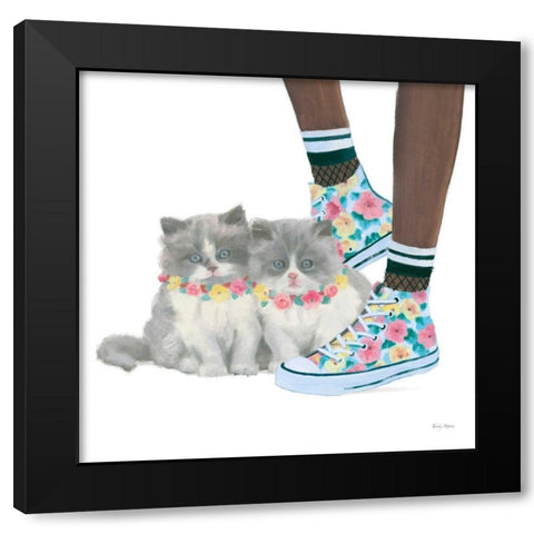 Cutie Kitties VII Black Modern Wood Framed Art Print by Adams, Emily