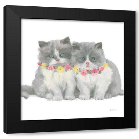 Cutie Kitties VIII Black Modern Wood Framed Art Print with Double Matting by Adams, Emily