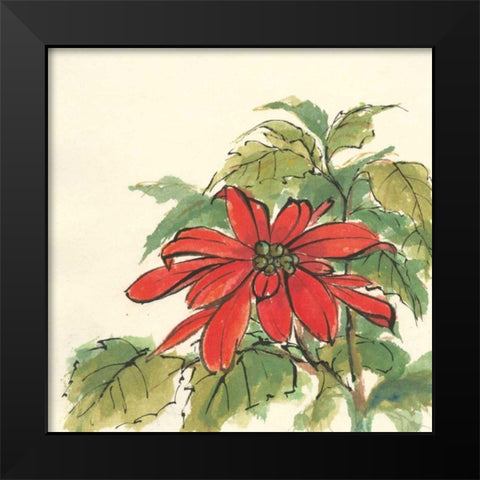 Poinsettia I Black Modern Wood Framed Art Print by Paschke, Chris