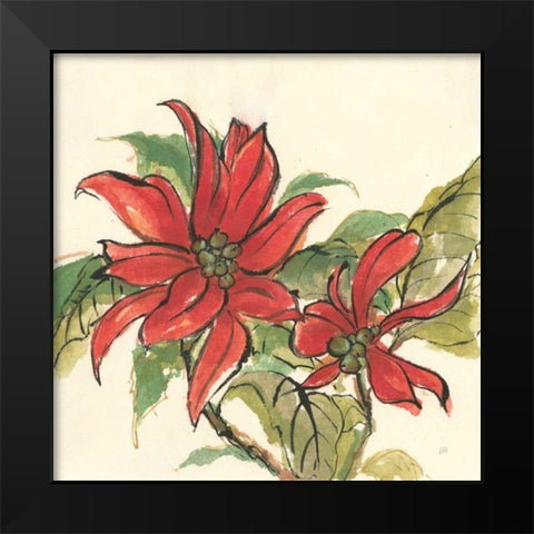 Poinsettia II Black Modern Wood Framed Art Print by Paschke, Chris