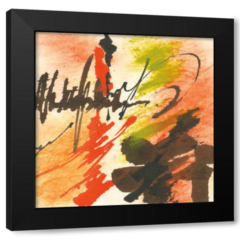 Graffiti Orange II Black Modern Wood Framed Art Print by Paschke, Chris