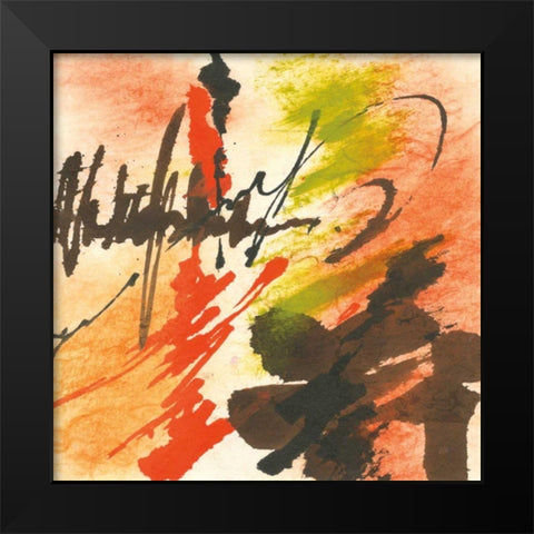 Graffiti Orange II Black Modern Wood Framed Art Print by Paschke, Chris