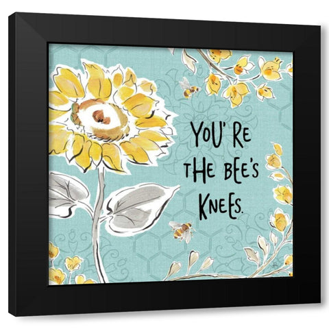 Bee Happy II Linen Black Modern Wood Framed Art Print by Brissonnet, Daphne