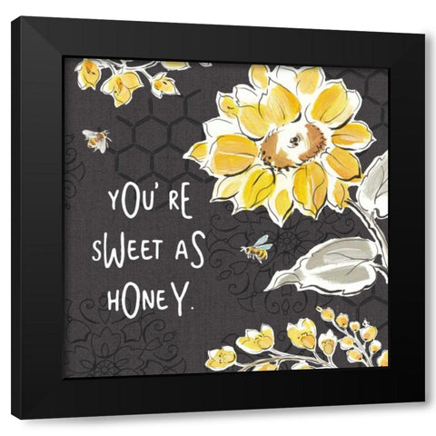 Bee Happy III Black Black Modern Wood Framed Art Print with Double Matting by Brissonnet, Daphne