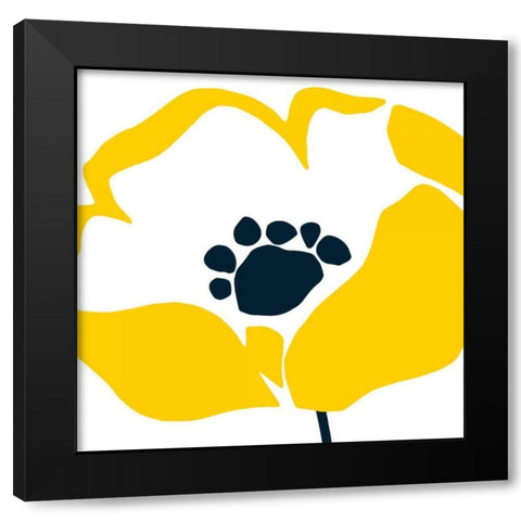 Pop Art Floral II Black Modern Wood Framed Art Print by Wild Apple Portfolio
