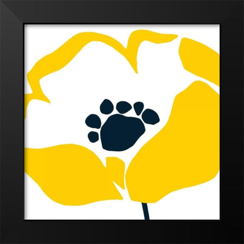 Pop Art Floral II Black Modern Wood Framed Art Print by Wild Apple Portfolio