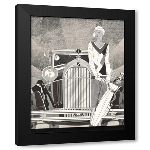 Road Tour II No Words Black Modern Wood Framed Art Print with Double Matting by Schlabach, Sue